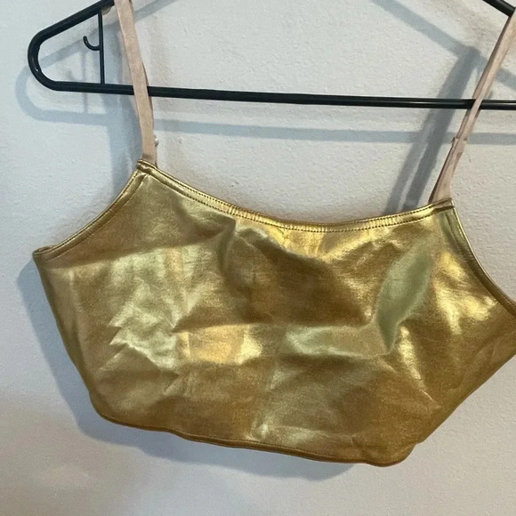 Weismann gold jacket and‎ gold cropped top size XL - Picture 4 of 6